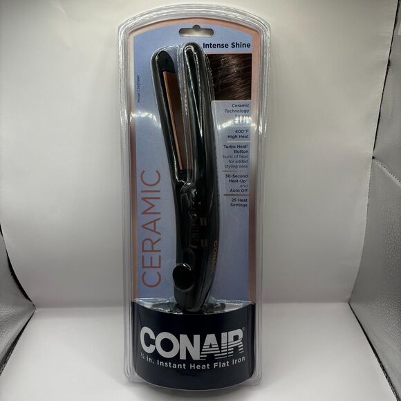 Conair 3/4" Ceramic Instant Heat Flat Iron - Intense Shine - Hair Styling - Picture 1 of 9